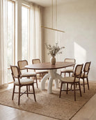 Walnut Top / White Plaster Base / 82" length | Seats 6