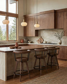 Chestnut Brown Leather / Walnut / Counter (25.5" Height)