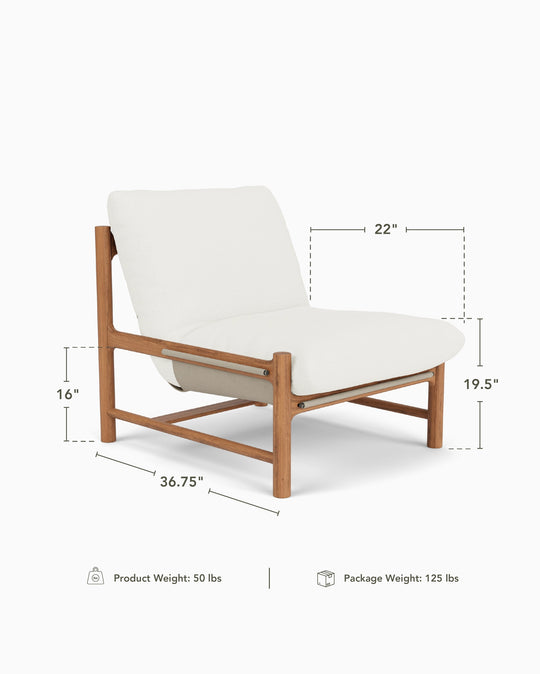 a white chair with measurements