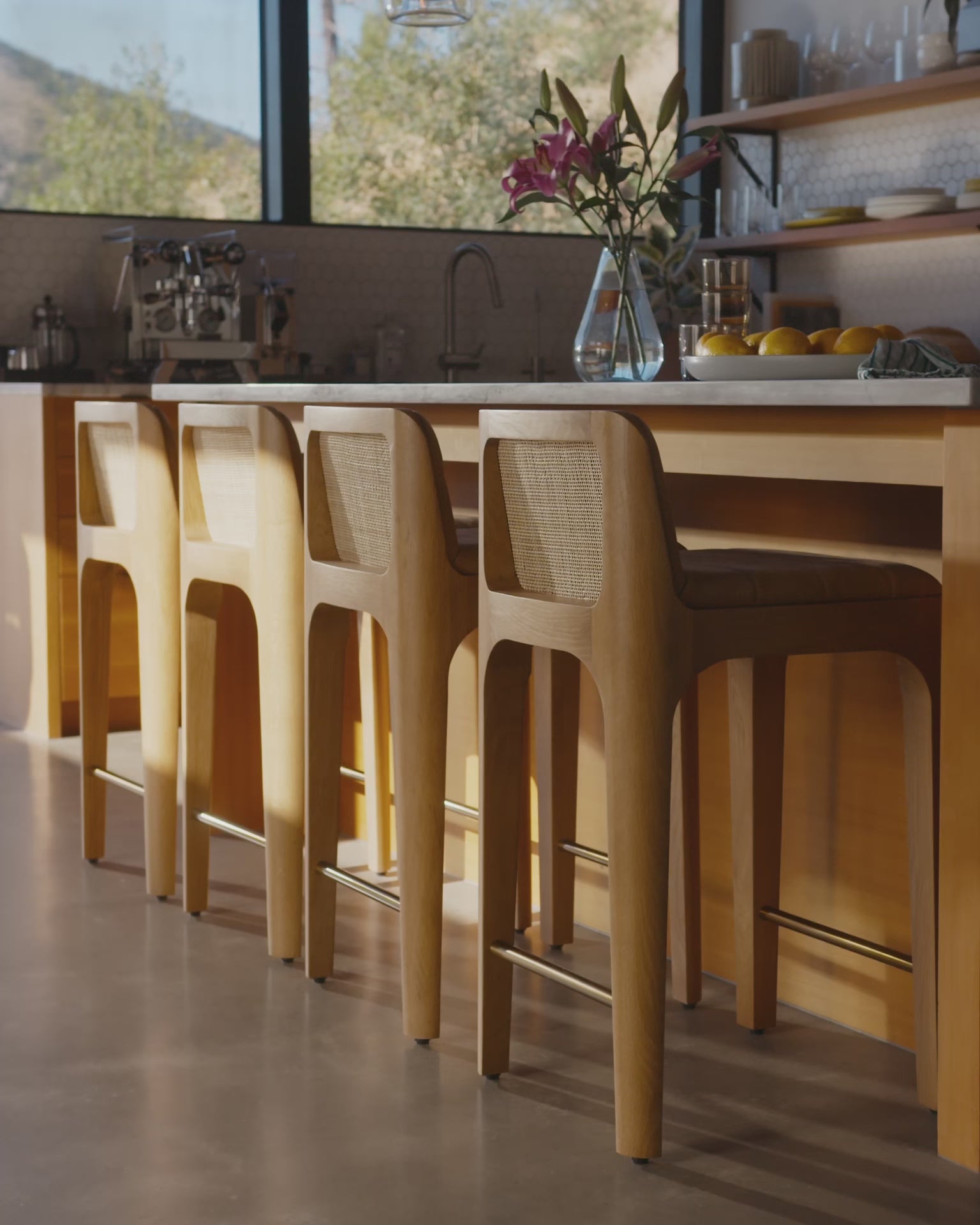 White Oak Frame / Sunflower Leather Seat