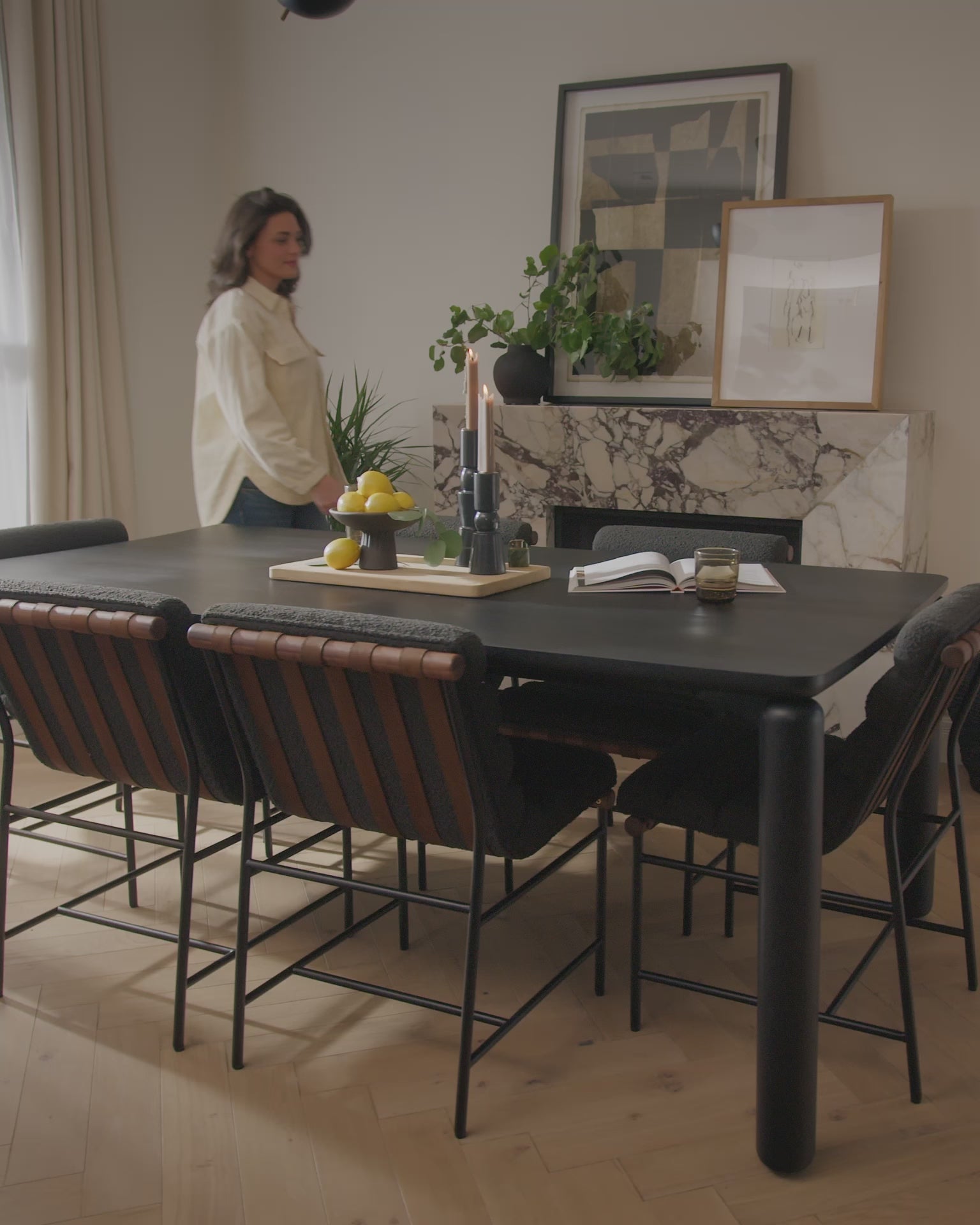 Charcoal Boucle / Walnut