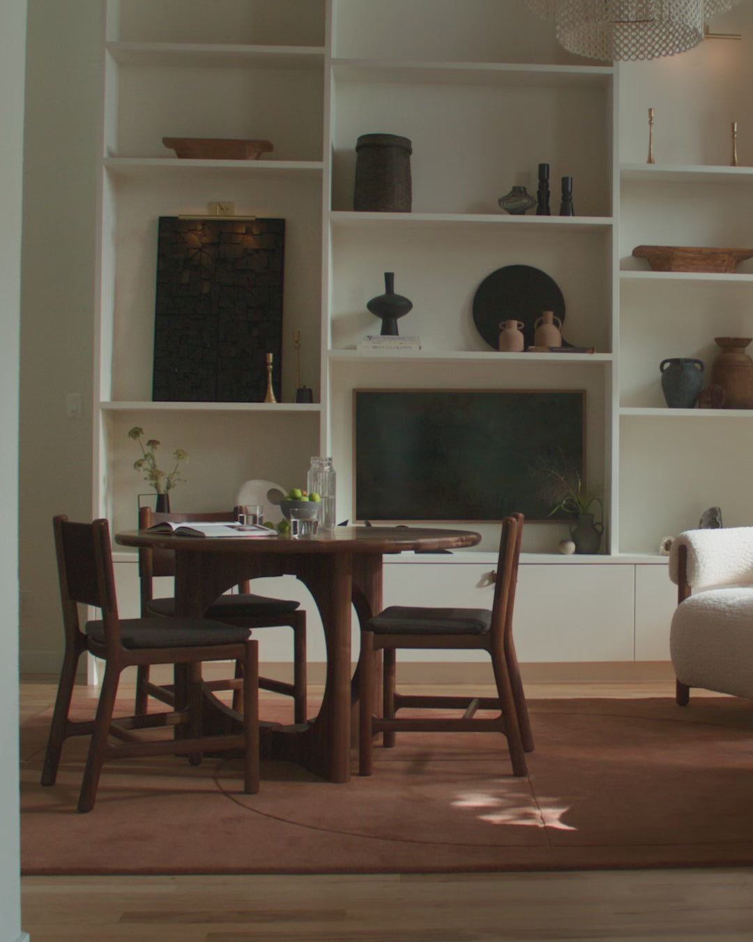 Ember Grey Seat / Maple Brown Leather Back / Walnut Frame