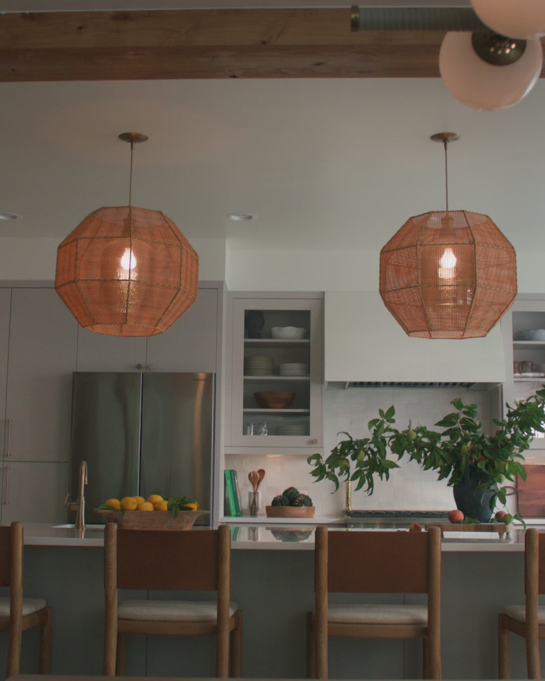 Oat Woven Seat / Saddle Leather Back / White Oak Frame