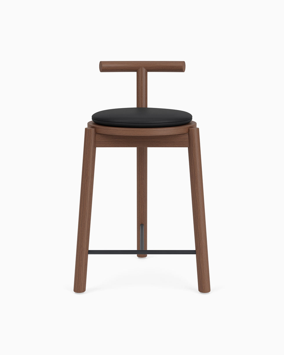 Lil' Walnut round stool good