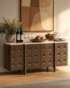 Espresso Oak / Travertine Top / 68"