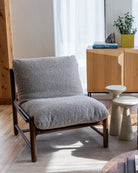 Stone Boucle / Maple Brown Leather / Walnut