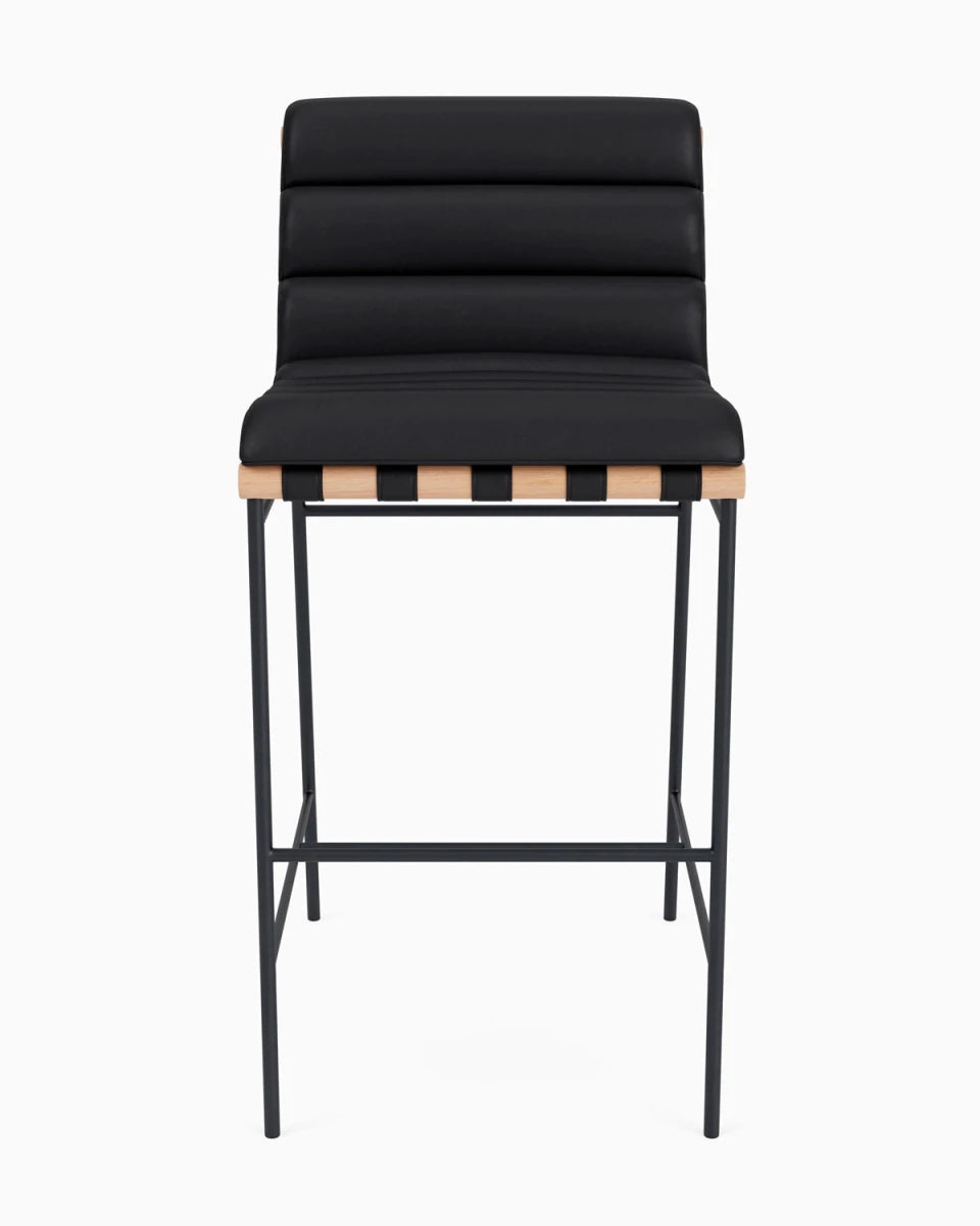 Black Leather / White Oak / Bar (30" Height)