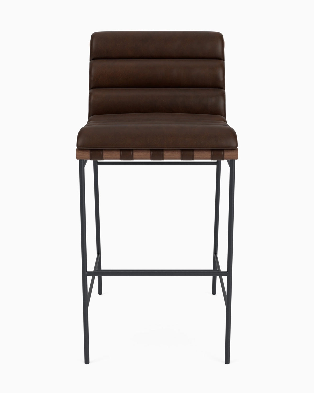 Maple Brown Leather / Walnut / Bar (30" Height)