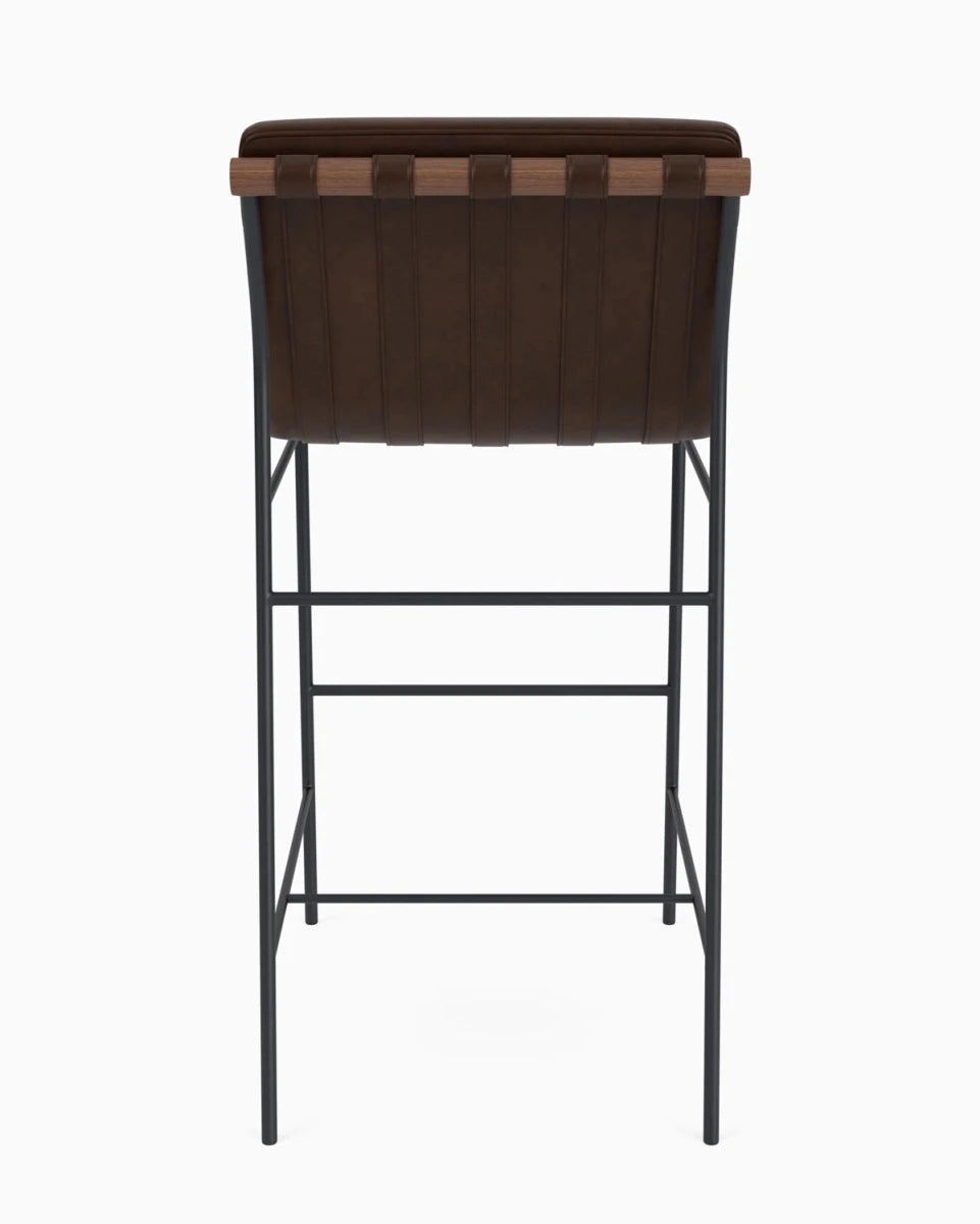 Maple Brown Leather / Walnut / Bar (30" Height)