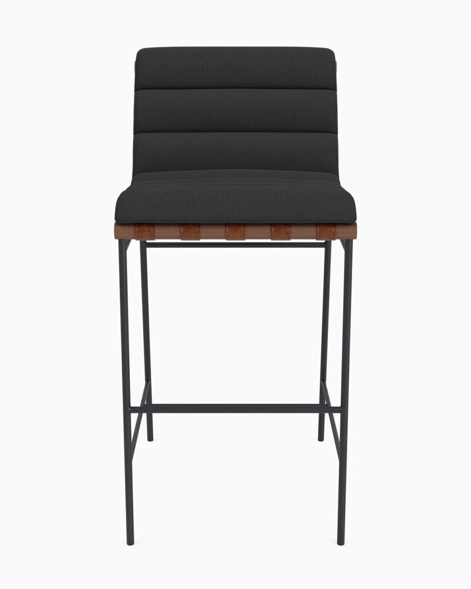 Charcoal Boucle / Walnut / Bar (30" Height)