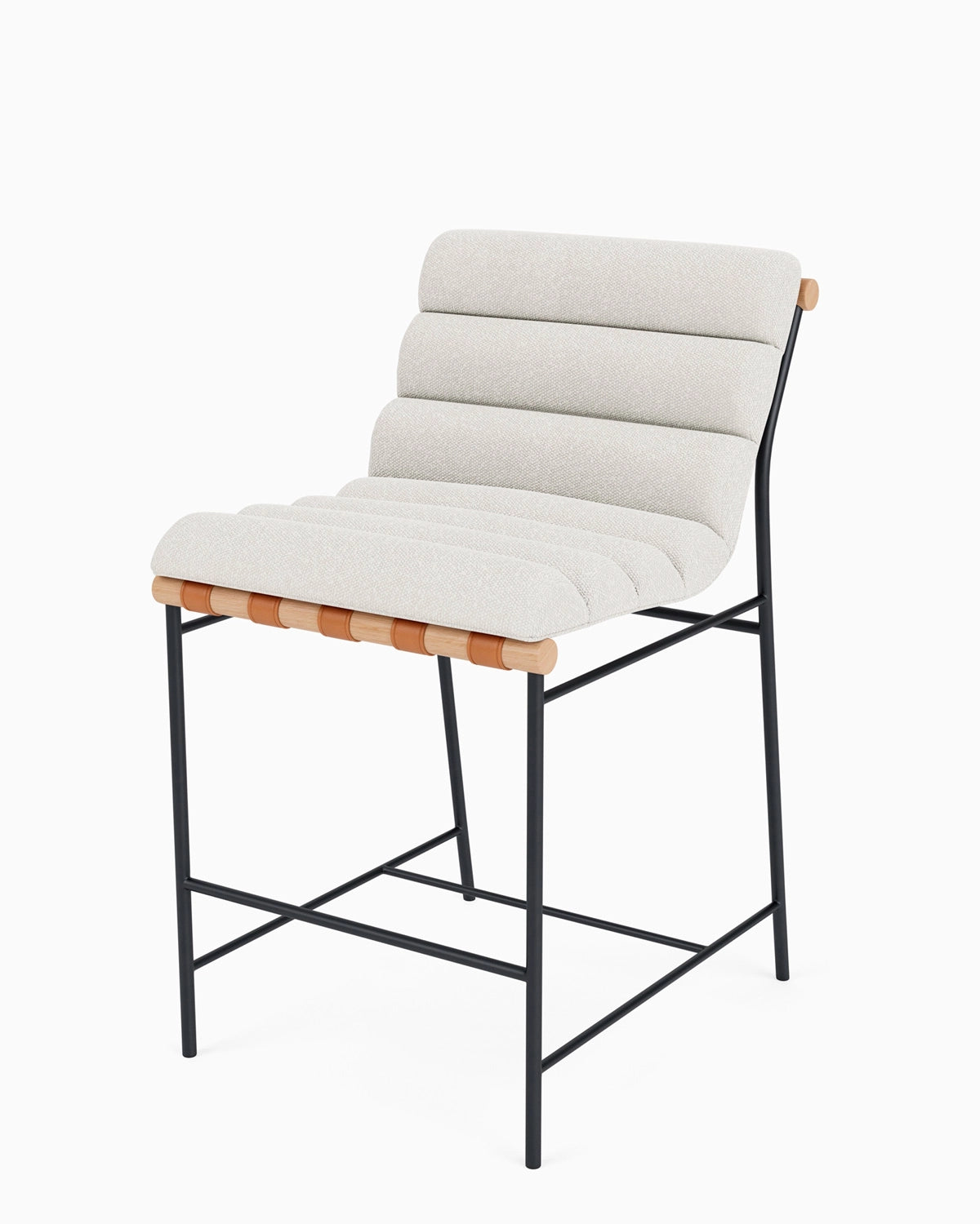 White Boucle / White Oak / Counter (24&quot; Height)