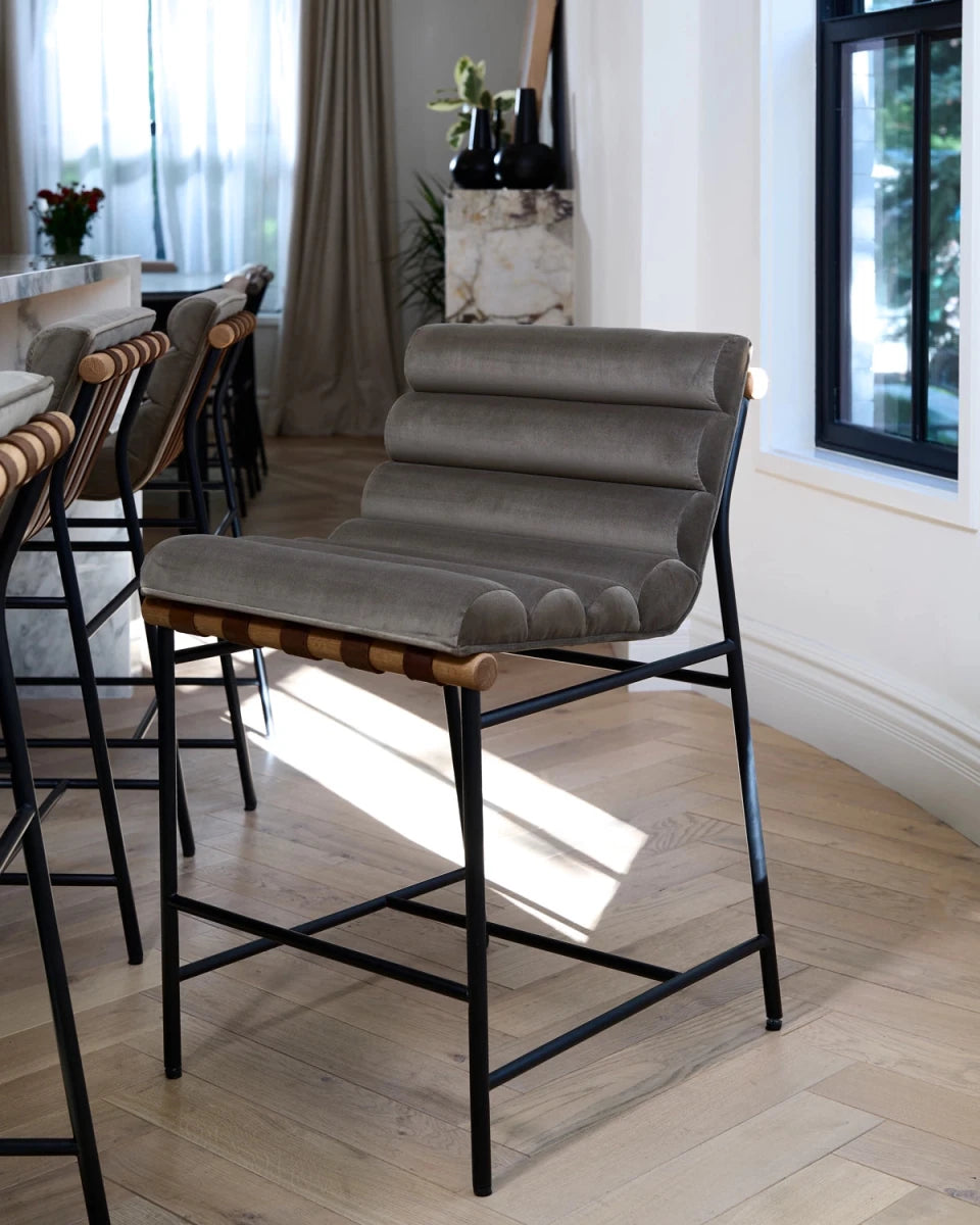 Mushroom Velvet / White Oak / Counter (24" Height)