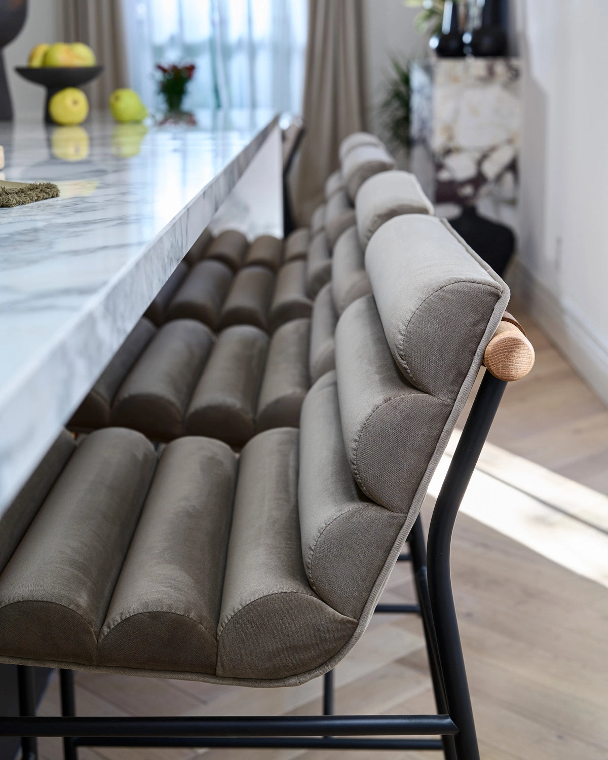 Mushroom Velvet / White Oak / Counter (24&quot; Height)