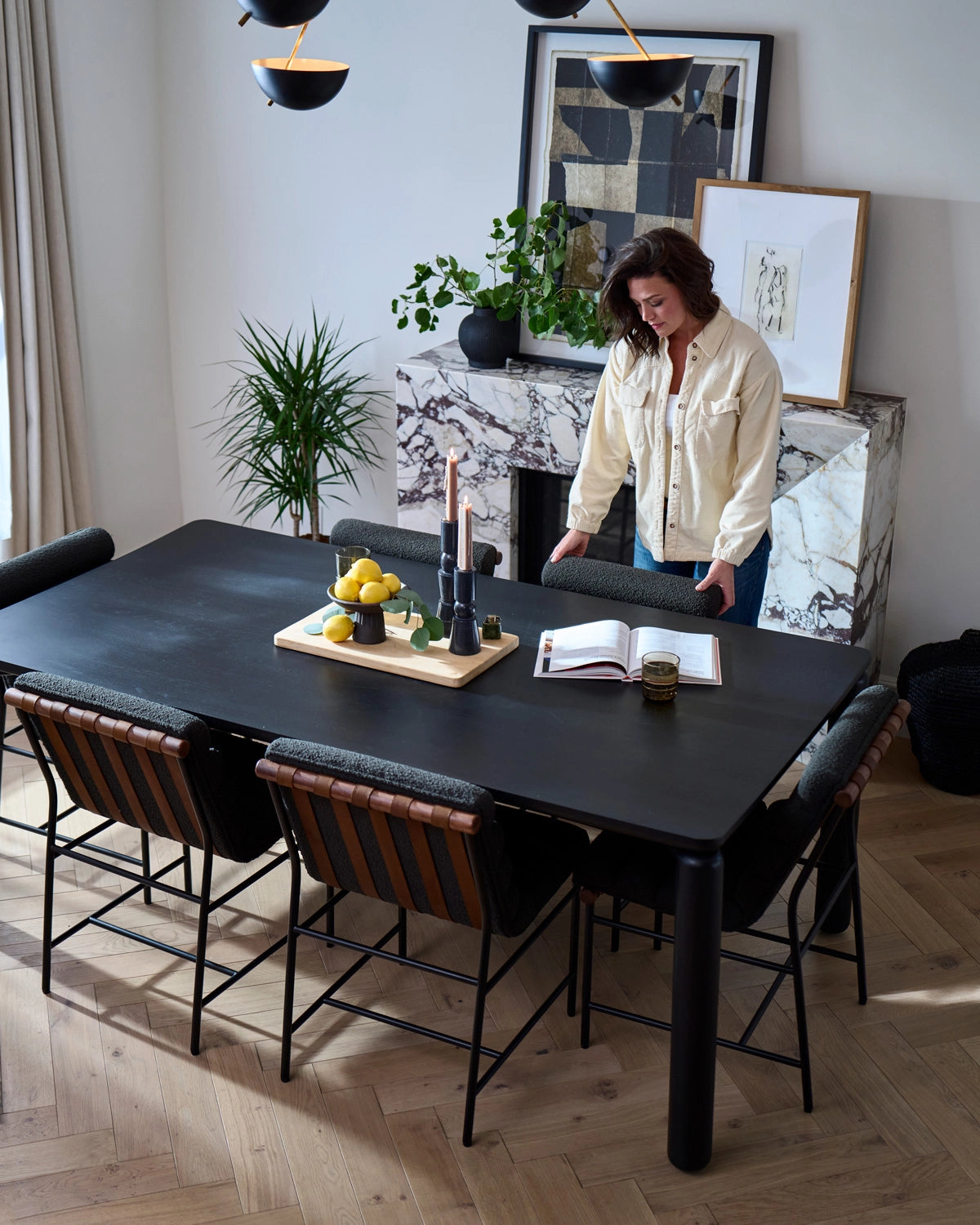 Charcoal Boucle / Walnut