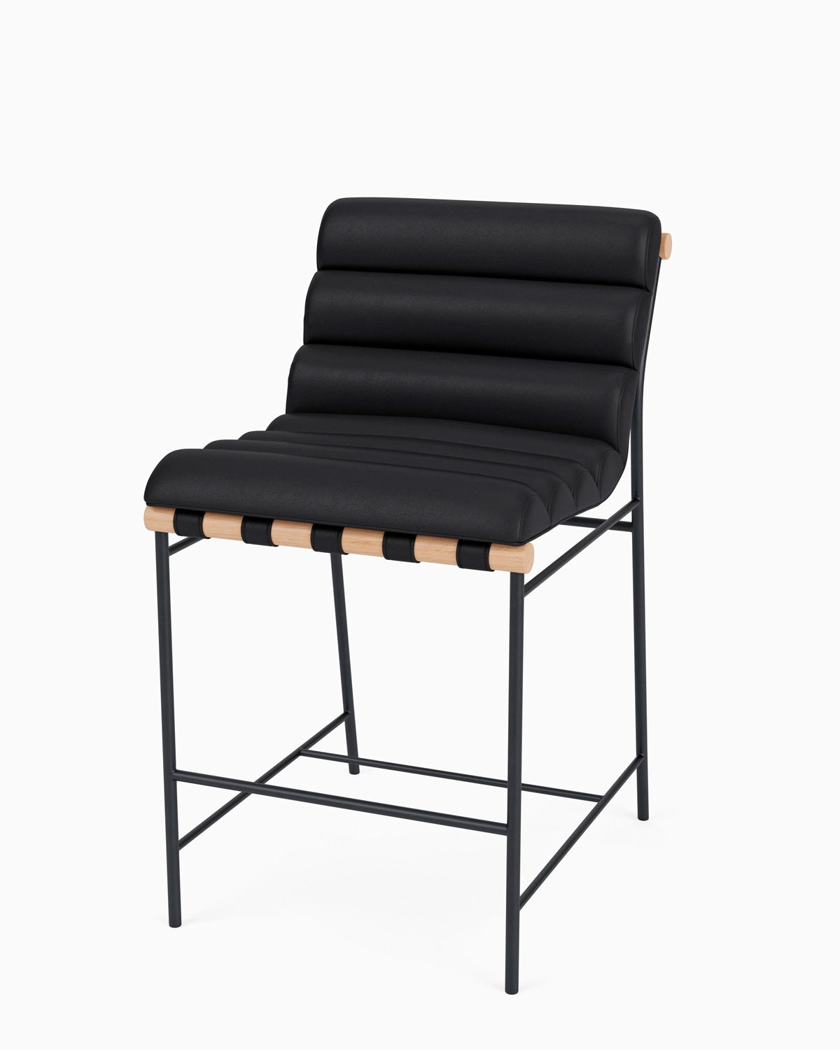 Black Leather / White Oak / Counter (24&quot; Height)