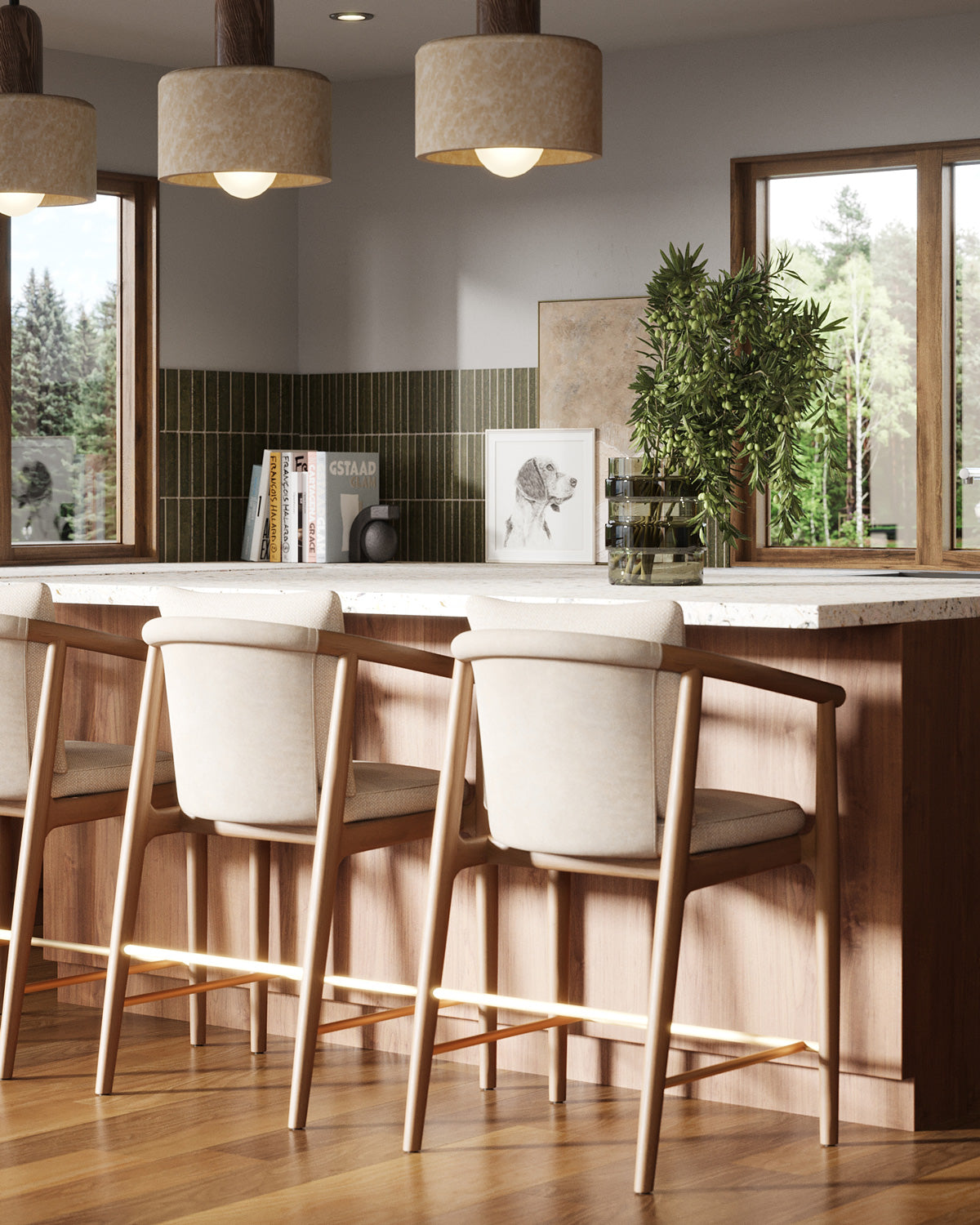 Latte Basketweave / Pearl Leather / White Oak