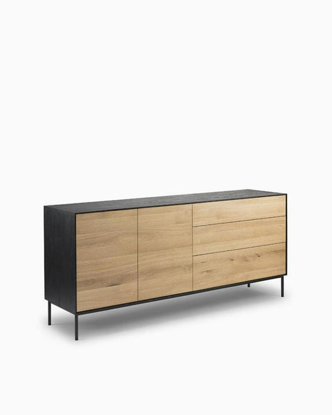 Natural & Black Oak / Two Door/Three Drawer (71")